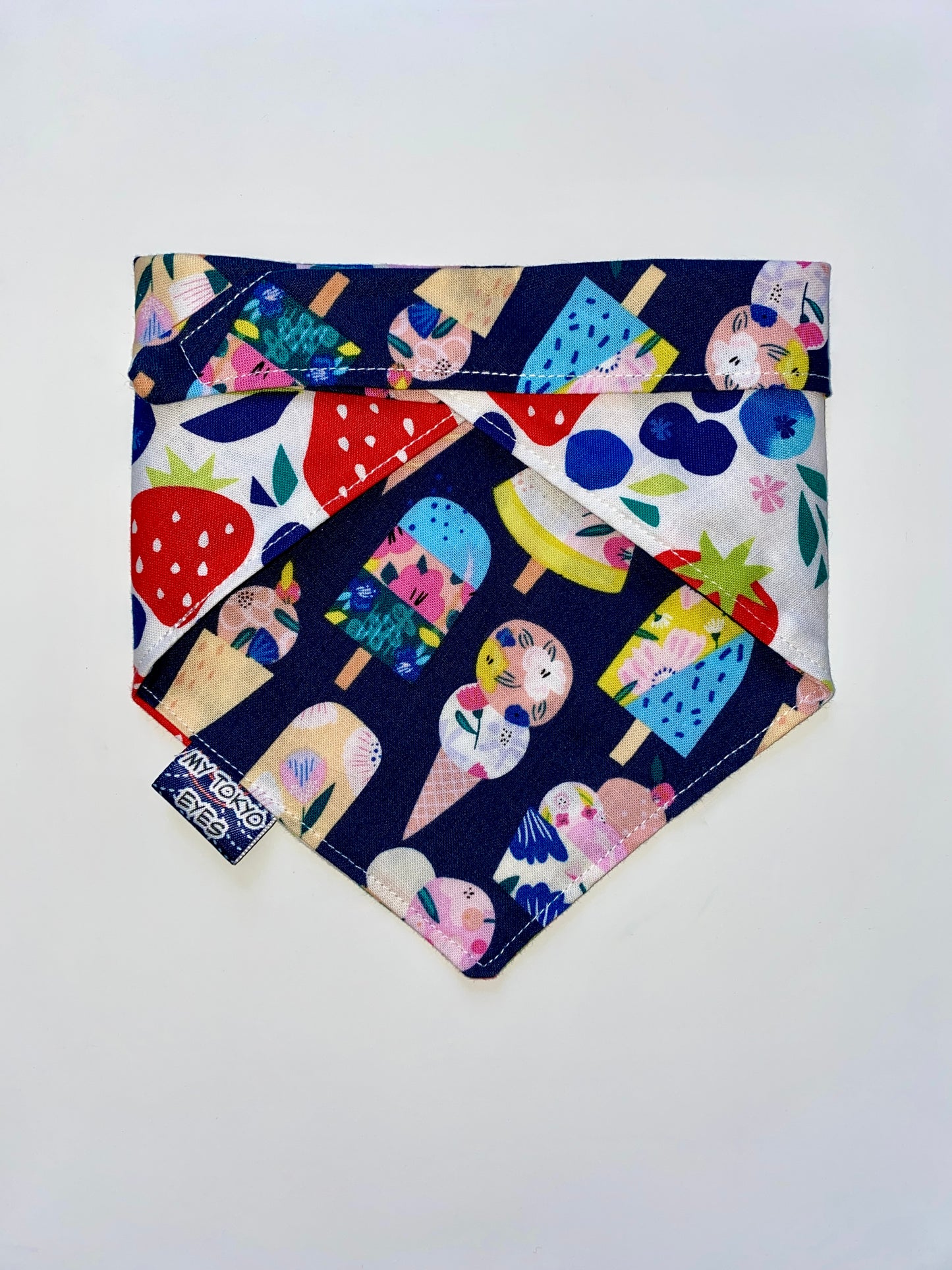 Berries and Cream Double-Sided Pet Bandana LAST CHANCE